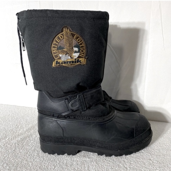 Vintage Kamik Black Limited Edition Embroidered Insulated Winter Boots 9 - Picture 1 of 13